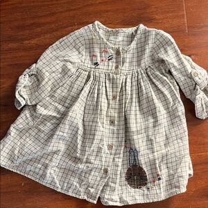 Next Kids Plaid Button-Up Baby Dress